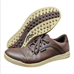 Walter Hagen Men's Brown Leather Suede Spikeless Golf Shoes Size 9.5 WH0252 DBRN